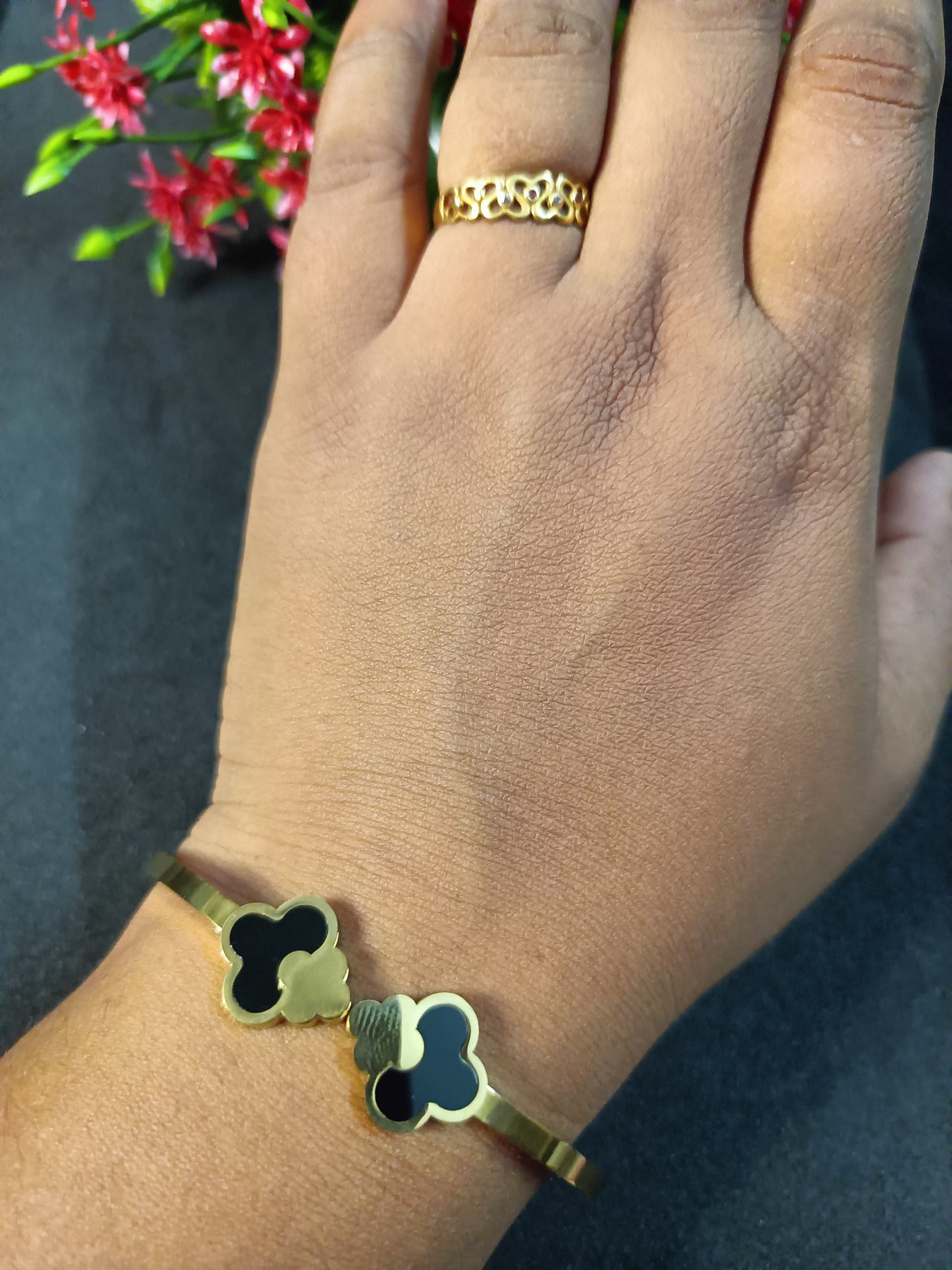 Unique Trendy Gold Stainless Steel Bracelet