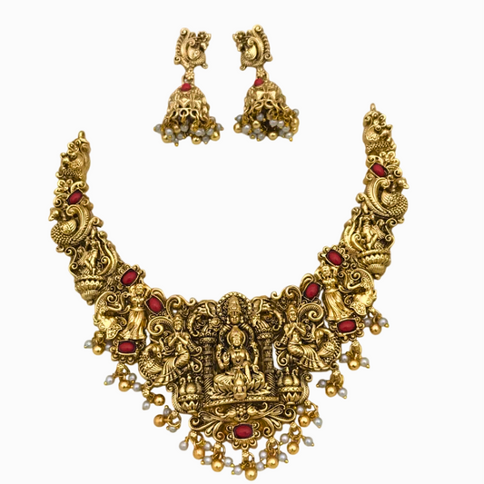 Lakshmi necklace With Jumkhas